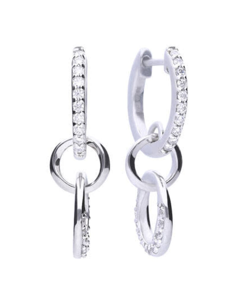 Diamonfire Zilveren oorringen - Gerhodineerd - Zirkonia