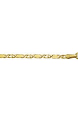 Gouden armband - 14 karaats - Valkenoog met tussenstuk - 2.1 mm - 19 cm