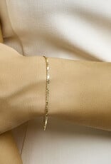Gouden armband - 14 karaats - Valkenoog met tussenstuk - 2.1 mm - 19 cm