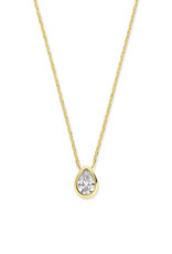 Gouden collier - 14 karaats - Zirkonia - 41-43-45 cm