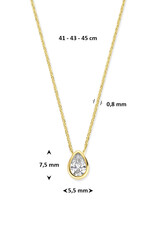 Gouden collier - 14 karaats - Zirkonia - 41-43-45 cm