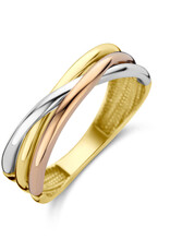 Gouden ring - 14 karaats - Tricolor - Maat 17.75