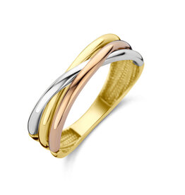 Gouden ring - 14 karaats - Tricolor - Maat 17.75