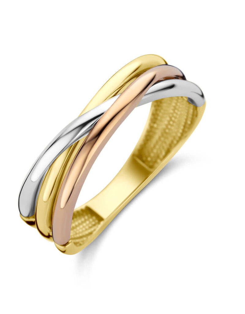 Gouden ring - 14 karaats - Tricolor - Maat 17.75
