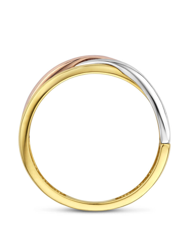 Gouden ring - 14 karaats - Tricolor - Maat 17.75