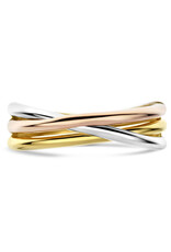 Gouden ring - 14 karaats - Tricolor - Maat 17.75