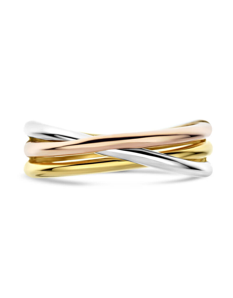 Gouden ring - 14 karaats - Tricolor - Maat 17.75
