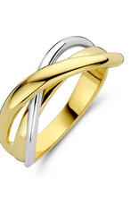 Gouden ring - 14 karaats - Bicolor - Maat 18.5