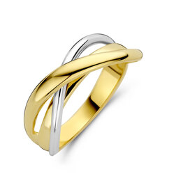 Gouden ring - 14 karaats - Bicolor - Maat 18.5