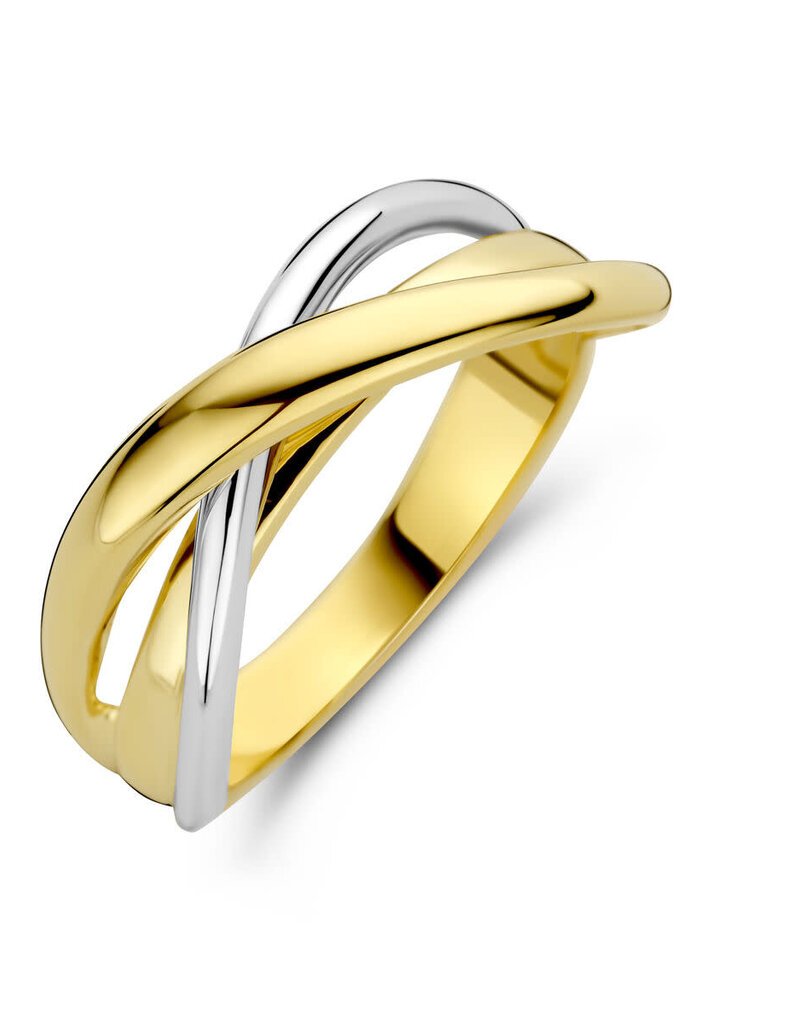 Gouden ring - 14 karaats - Bicolor - Maat 18.5