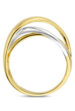 Gouden ring - 14 karaats - Bicolor - Maat 18.5