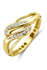 Gouden ring - 14 karaats - Zirkonia - Maat 17.25
