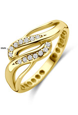 Gouden ring - 14 karaats - Zirkonia - Maat 17.25