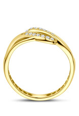 Gouden ring - 14 karaats - Zirkonia - Maat 17.25