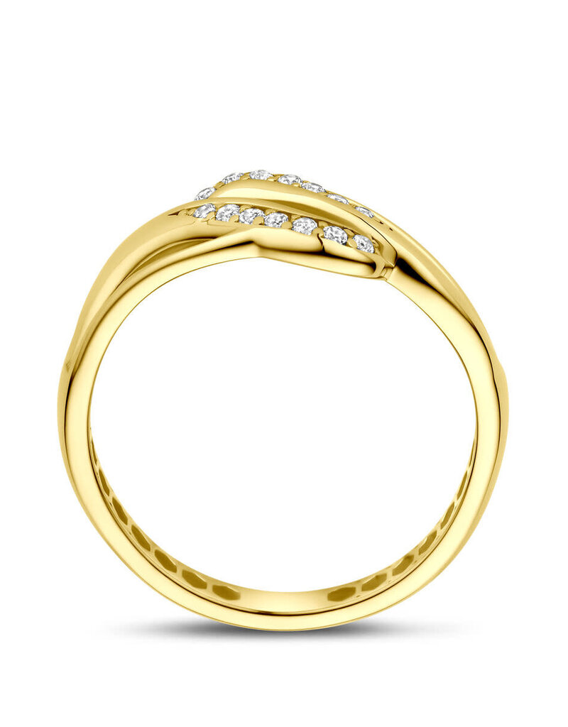 Gouden ring - 14 karaats - Zirkonia - Maat 17.25