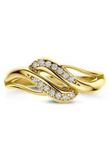 Gouden ring - 14 karaats - Zirkonia - Maat 17.25