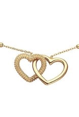 Zilver verguld - Collier - Hartjes en bolletjes