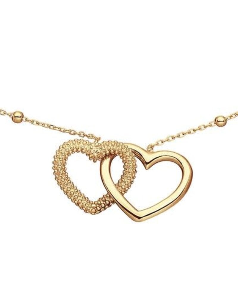 Zilver verguld - Collier - Hartjes en bolletjes