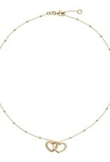 Zilver verguld - Collier - Hartjes en bolletjes