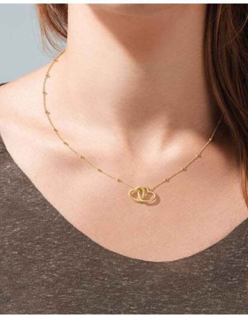 Zilver verguld - Collier - Hartjes en bolletjes