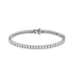 Zilveren Tennisarmband - Gerhodineerd - Zirkonia - 3.3 mm - 19 cm