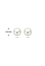 Gouden oorknoppen - 14 karaats - Zoetwaterparels - 5.5 mm