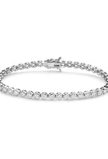 Zilveren Tennisarmband - Gerhodineerd - Zirkonia - 4 mm - 18 cm