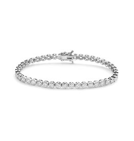 Zilveren Tennisarmband - Gerhodineerd - Zirkonia - 4 mm - 18 cm