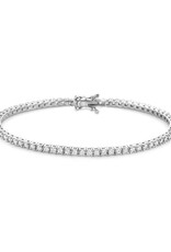 Zilveren Tennisarmband - Gerhodineerd - Zirkonia -  2.5 mm - 18 cm