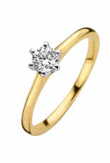 Gouden ring - 14 karaats - Reale - Briljant - 0.07crt - Maat 17.5