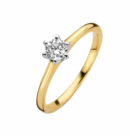 Briljant Gouden ring - 14 karaats - Reale - Briljant - 0.07crt - Maat 17.5