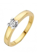 Gouden ring - 14 karaats - Volonta - Briljant - 0.09crt - Maat 17.5