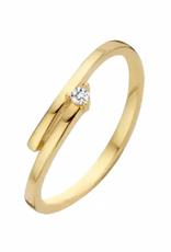 Gouden ring - 14 karaats - Fella - Briljant - 0.03crt - Maat 17.5
