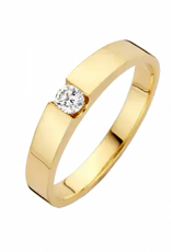 Gouden ring - 14 karaats - Stretto - Briljant - 0.07crt - Maat 17.5
