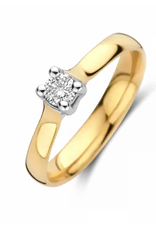 Gouden ring - 14 karaats - Tenero - Briljant - 0.07crt - Maat 17.5