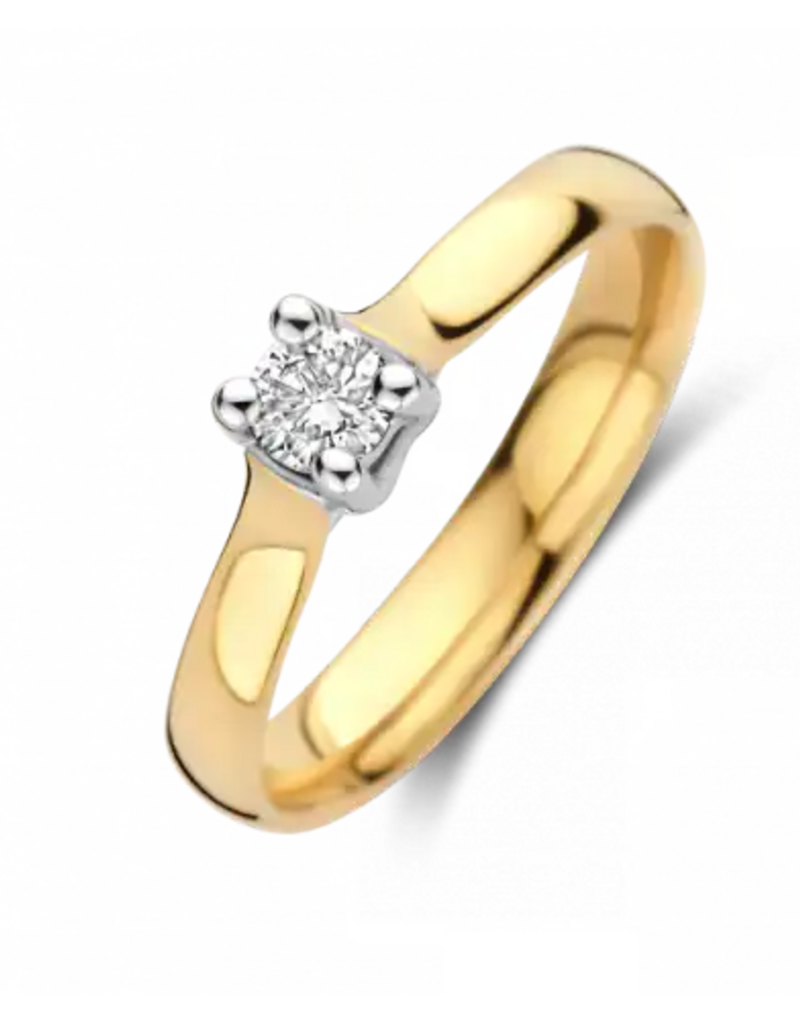 Gouden ring - 14 karaats - Tenero - Briljant - 0.07crt - Maat 17.5