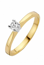 Gouden ring - 14 karaats - Eternal - Briljant - 0.05crt - Maat 17.5