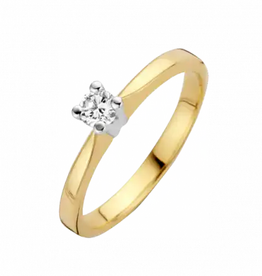 Briljant Gouden ring - 14 karaats - Eternal - Briljant - 0.05crt - Maat 17.5