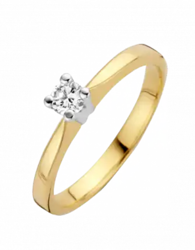 Gouden ring - 14 karaats - Eternal - Briljant - 0.05crt - Maat 17.5