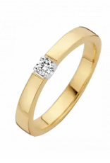 Briljant Gouden ring - 14 karaats - Memoire - Briljant - 0.07 ct. - Maat 18