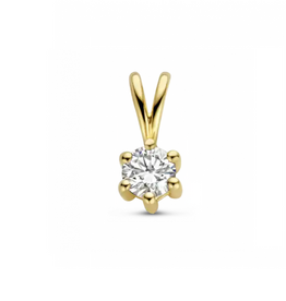 Briljant Gouden hanger - 14 karaats - Reale - Briljant - 0.10 crt