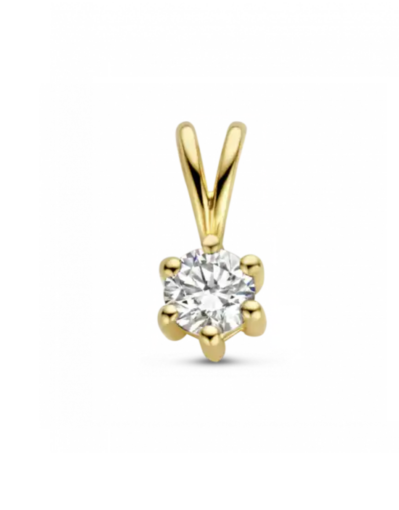 Gouden hanger - 14 karaats - Reale - Briljant - 0.10 crt