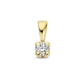 Gouden hanger - 14 karaats - Quattro - Briljant - 0.08 crt
