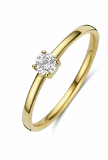Gouden ring - 14 karaats - Carino - Briljant - 0.05crt - Maat 16.5