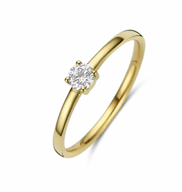 Briljant Gouden ring - 14 karaats - Carino - Briljant - 0.05crt - Maat 16.5