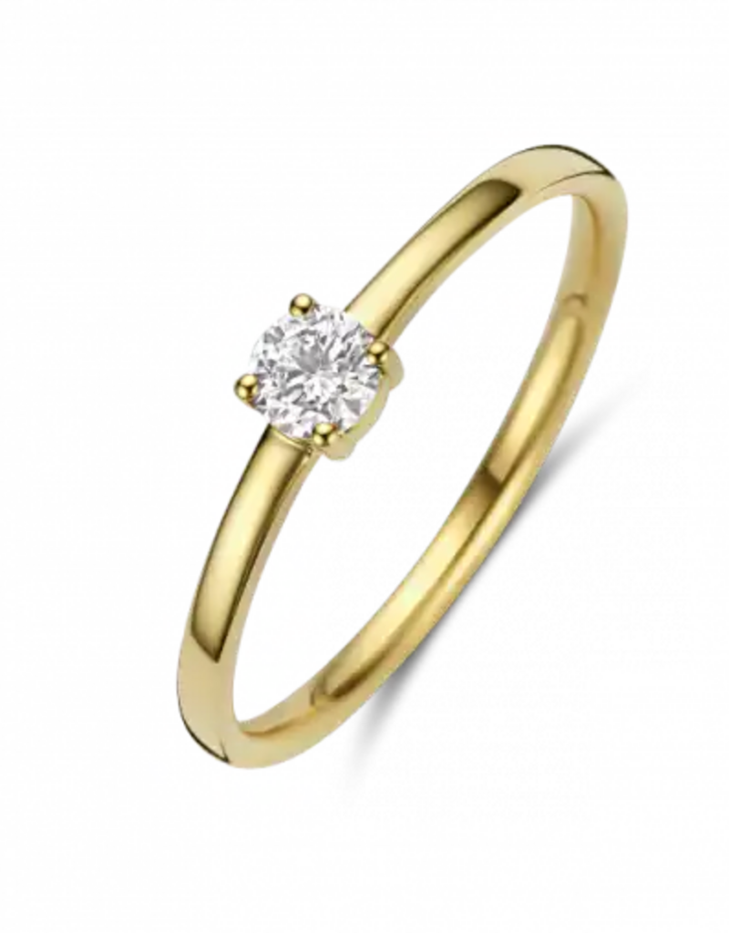 Gouden ring - 14 karaats - Carino - Briljant - 0.05crt - Maat 16.5