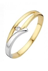 Gouden ring - 14 karaats - Caro - Briljant - 0.025 ct. - Maat 16.5