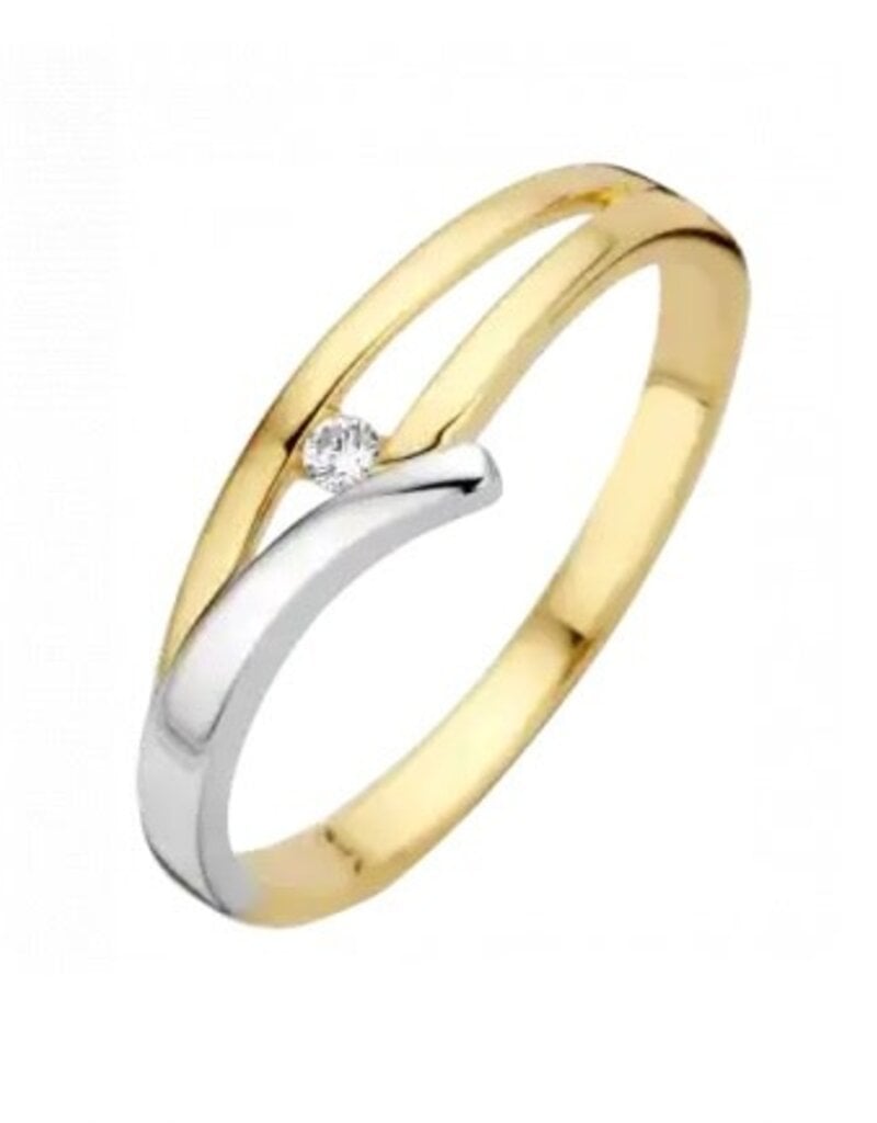 Gouden ring - 14 karaats - Caro - Briljant - 0.025 ct. - Maat 16.5