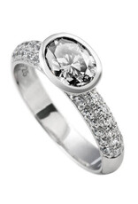 Diamonfire Zilveren ring - Gerhodineerd - Zirkonia - Maat 19