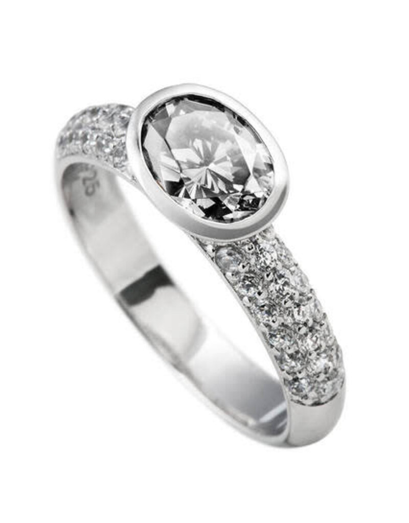 Diamonfire Zilveren ring - Gerhodineerd - Zirkonia - Maat 19